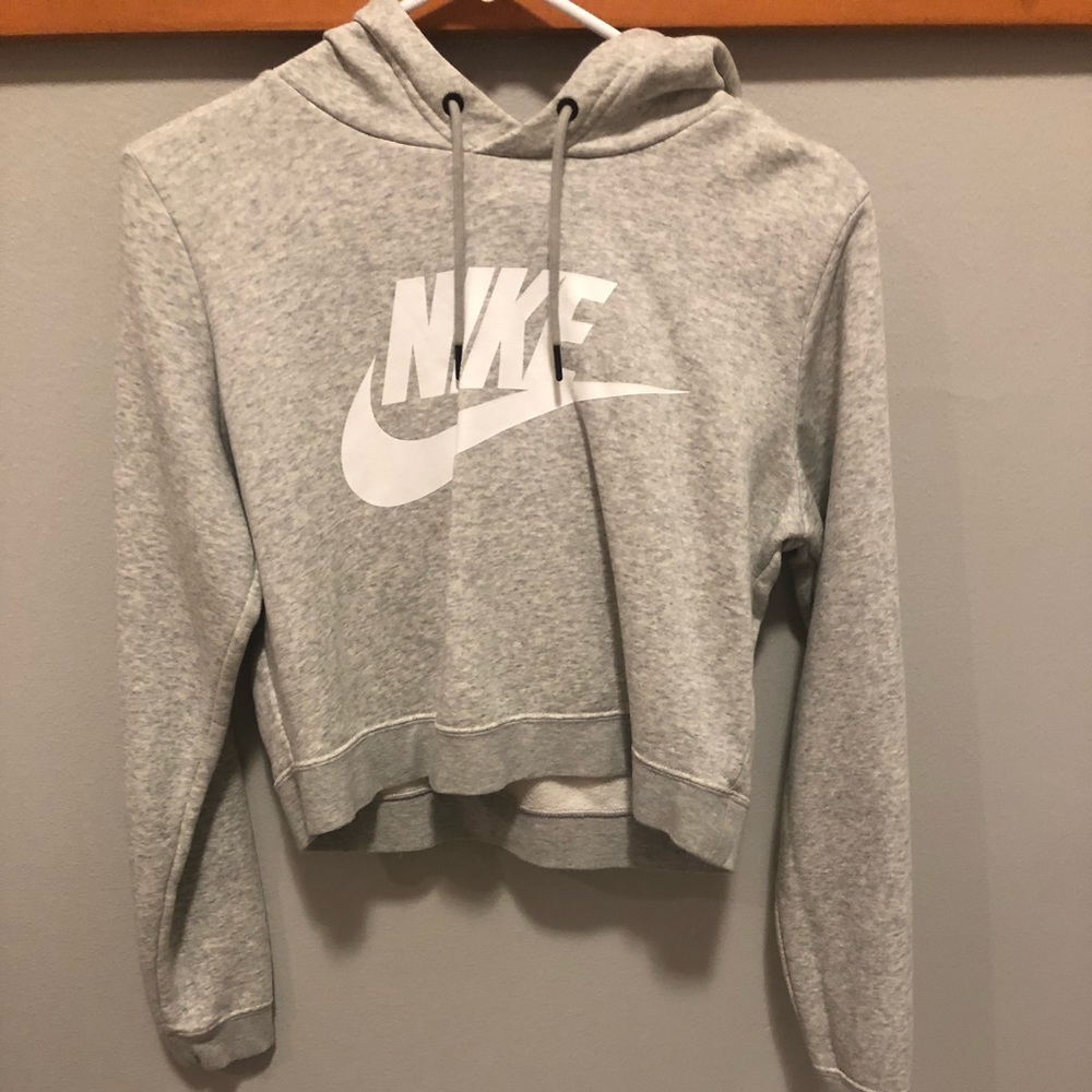 NIKE Cropped Light Grey Sweatshirt